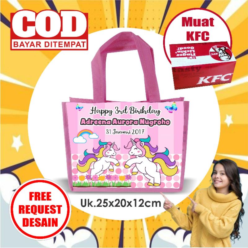 

Paket tas ulang tahun anak goodie bag ultah pesta acara souvenir Tote bag hampers suvenir aqiqah tedhak siten