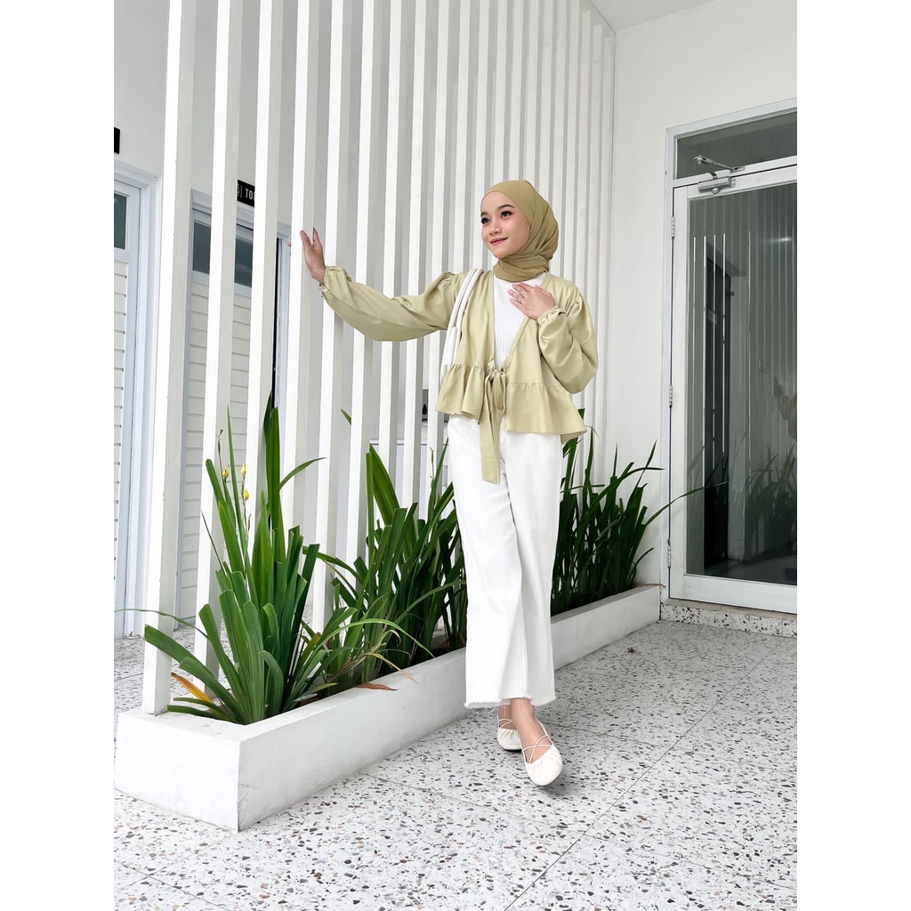 Nada Cardi Bahan Katun Rayon OUTER CARDIGAN RUFFLE - BISA COD