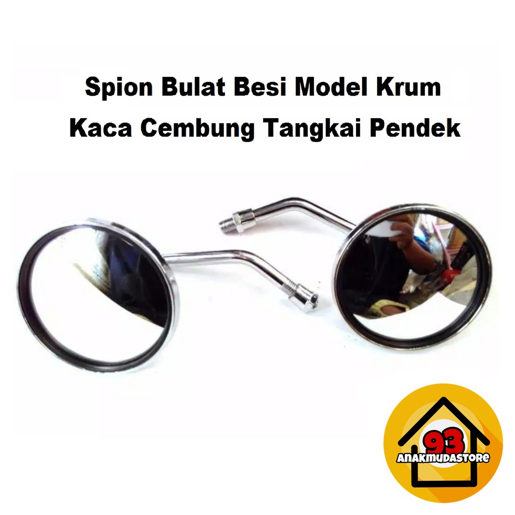 SBC1 Spion Bulat Mini Kaca Cembung Model Krum Custom Klasik Modifikasi Motor CB 100 Fino Scoopy Shopee Indonesia
