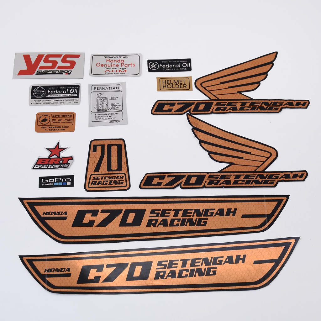 STICKER DECAL HONDA C70 SETENGAH RACING