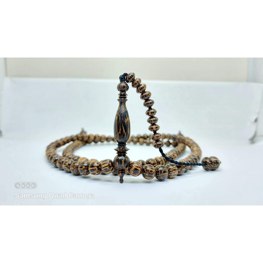 Tasbih kayu liwung unik butiran bulat
