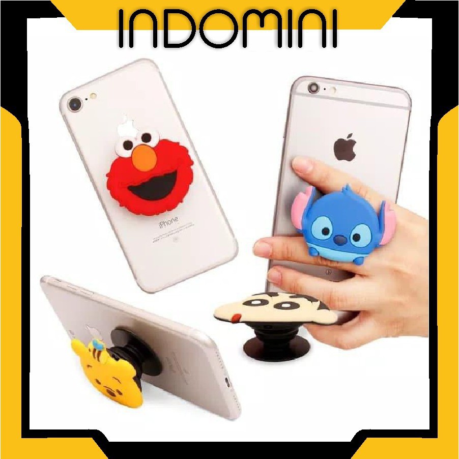 INDOMINI R112 Popsocket 3D HP Karakter Pop Socket Motif Cute Lucu Stand HandPhone Holder MURAH COD