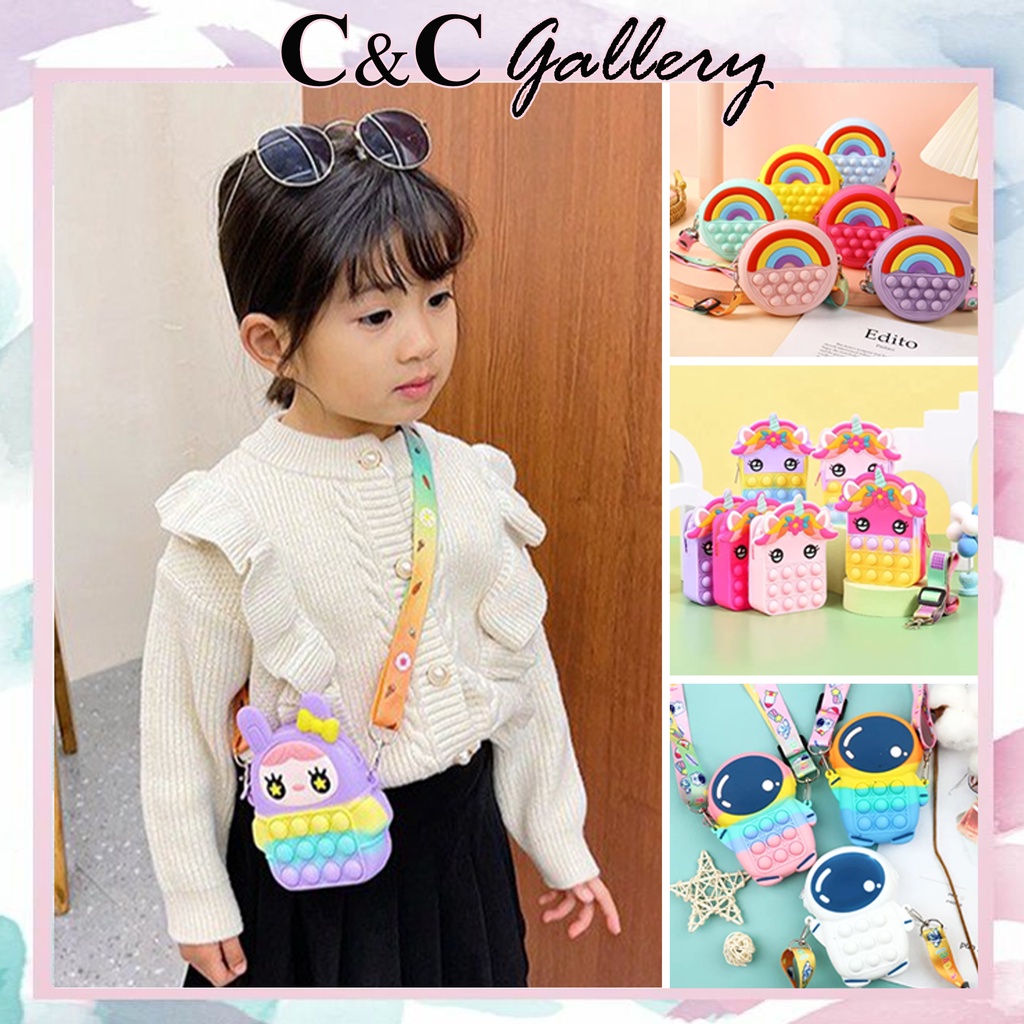 TAS SELEMPANG ANAK POP IT JELLY / SLING BAG ANAK / TAS ANAK
