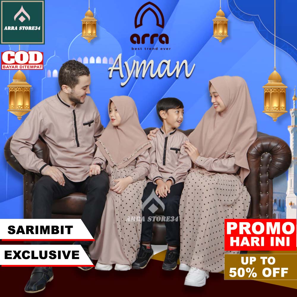 Sarimbit Keluarga ARRA Ayah Ibu Anak Series AYMAN Warna CHOCHO Original Brand ARRA
