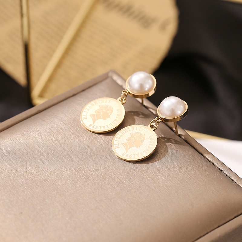 Anting stud elisabelt mutiara titanium korea anti karat