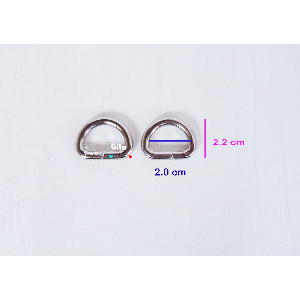 (2pcs) Ring D 2.0cm Pendek Tebal Impor