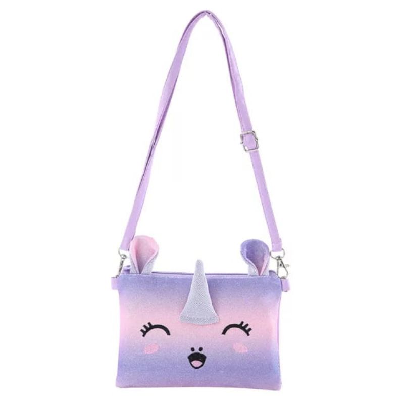 tas selempang unicorn kudapony glitter import UK 18 x 13,5 cm anak perempuan TK SD