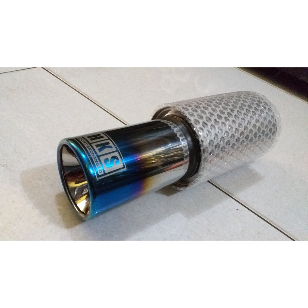 Knalpot mobil hks gronel biru knalpot racing knalpot murah knalpot mobil JAZZ BRIO AYLA AGYA AVANZA