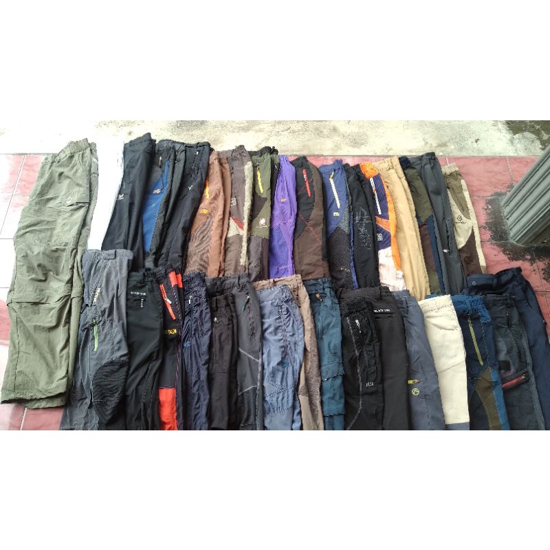 borongan celana outdoor 40 pcs bonus 25total 65pcs.