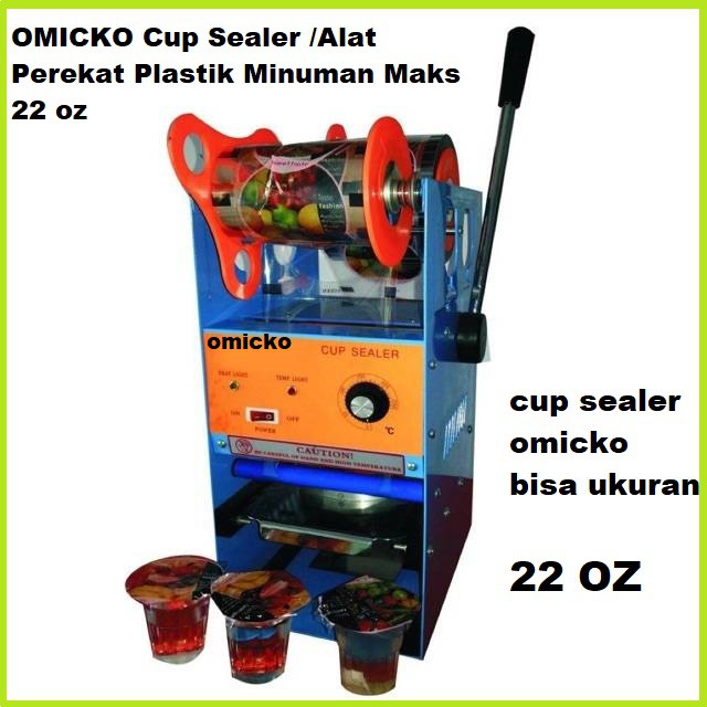 OMICKO Cup Sealer /Alat Perekat Plastik Minuman Maks 22 oz ukuran jumbo