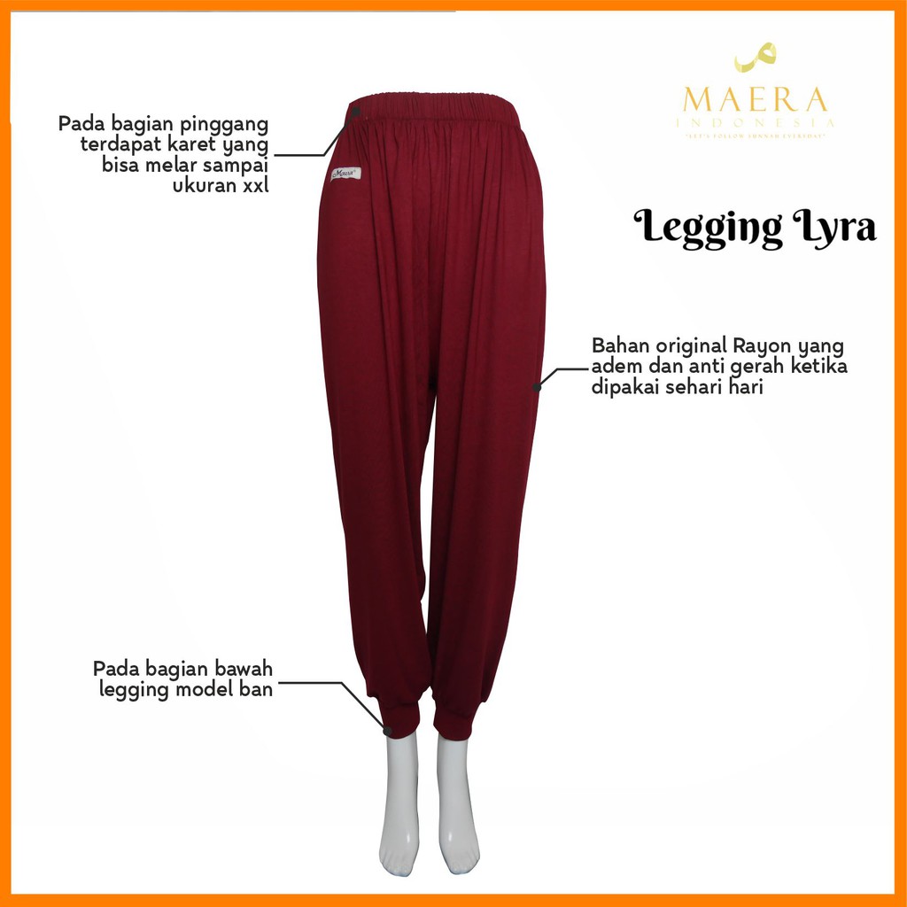 Legging Wanita Dewasa Muslimah Celamis Jumbo Bisban Rayon By Maera