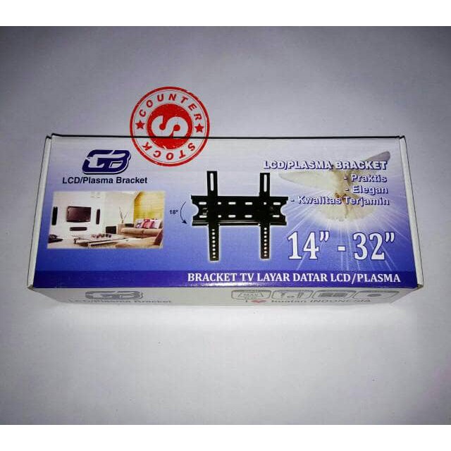 Bracket TV LCD LED Plasma / Braket TV / Breket Fleksibel 14-32"