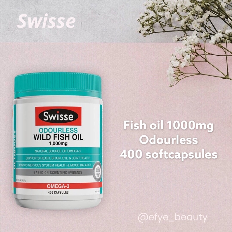 swisse odourless wild fish oil 1000mg 400capsules