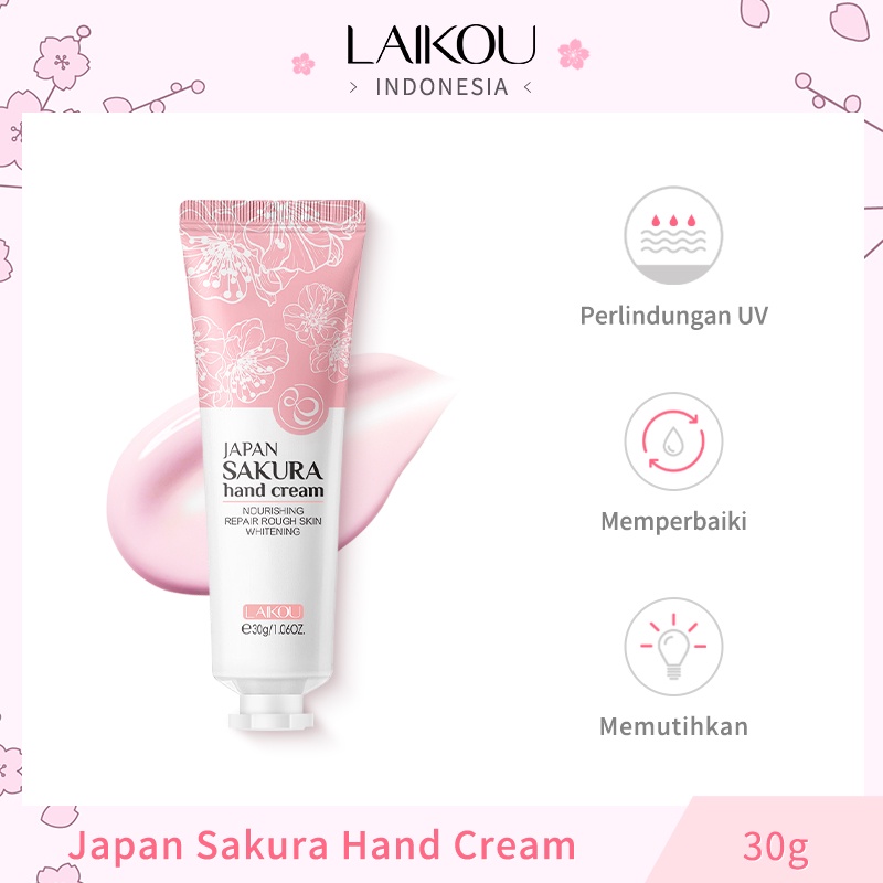 LAIKOU Japan Sakura Krim Tangan Perawatan Tangan Menutrisi Anti Pecah-pecah Mengurangi Keriput 30g