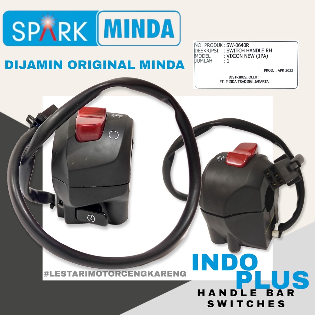 SAKLAR KANAN STATER STARTER VIXION NEW NVL NVA (1PA) ASLI MINDA SW-0640R