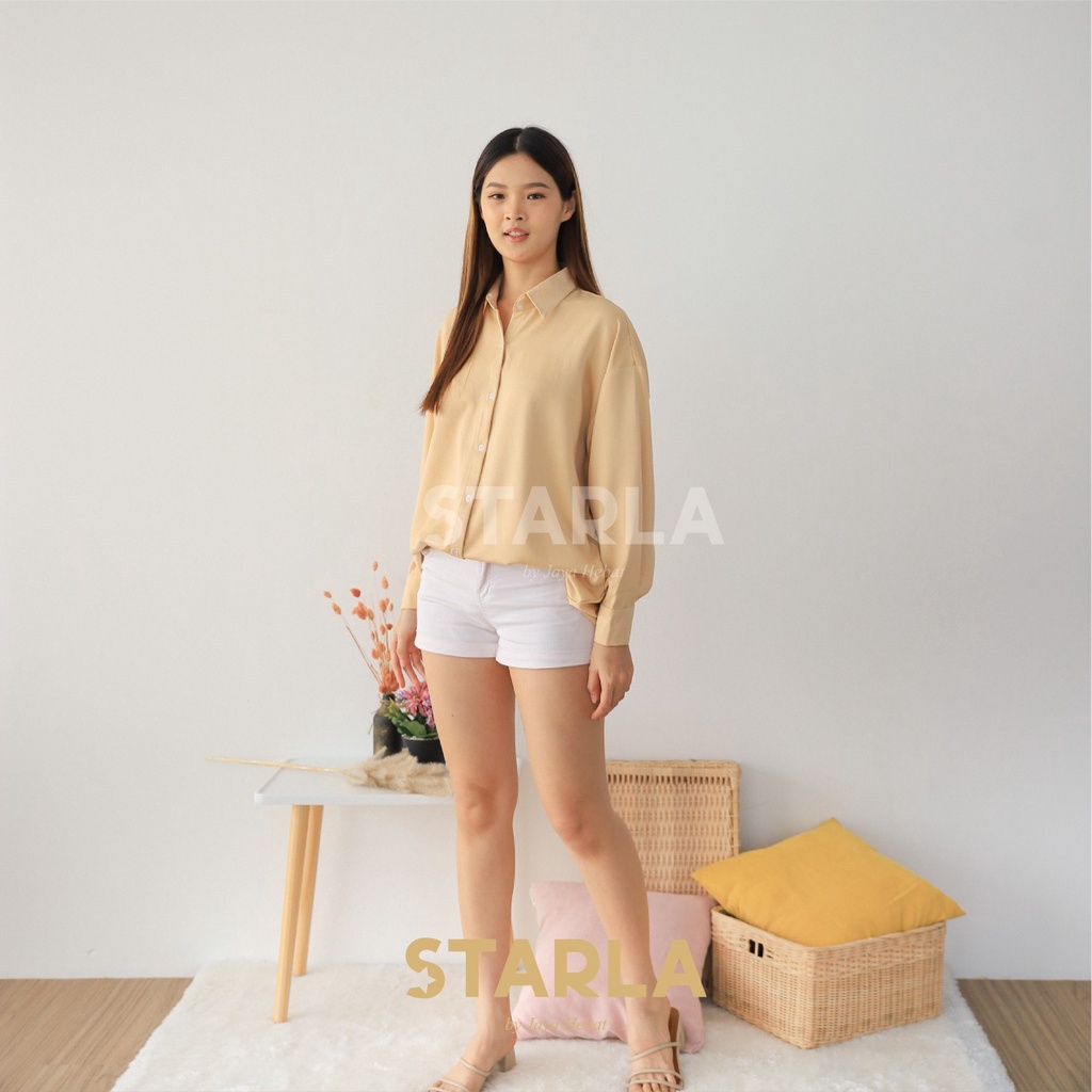 KEMEJA OVERSIZE WANITA LENGAN PANJANG SATIN / KEMEJA SATIN PREMIUM / KEMEJA LENGAN PANJANG KEIKO