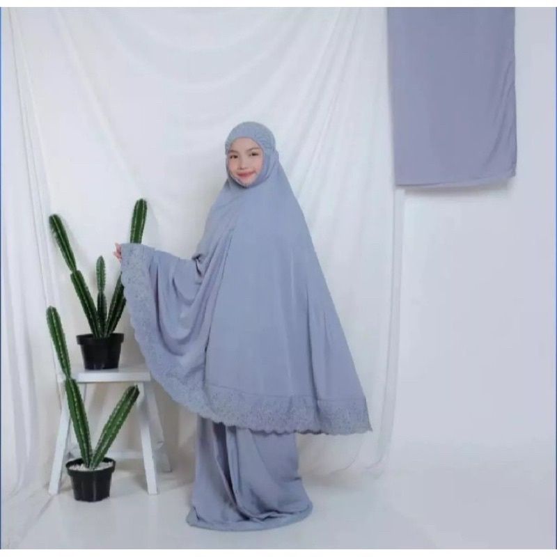 0Mukena anak tanggung aleena-siti khadijah usia 7-12 tahun bahan supersilk  premium