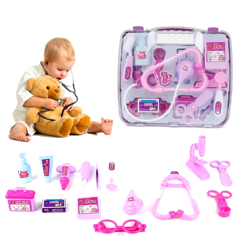 Ready Stock !!! 14-Piece New Medicine Box Boys And Girls Doctors Cosplay Playhouse Doctor Sets