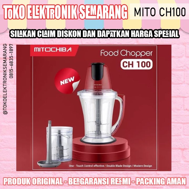 FOOD CHOPPER / BLENDER DAGING / BUMBU MITO MITOCHIBA CH 100 / CH100 GARANSI RESMI ORIGINAL