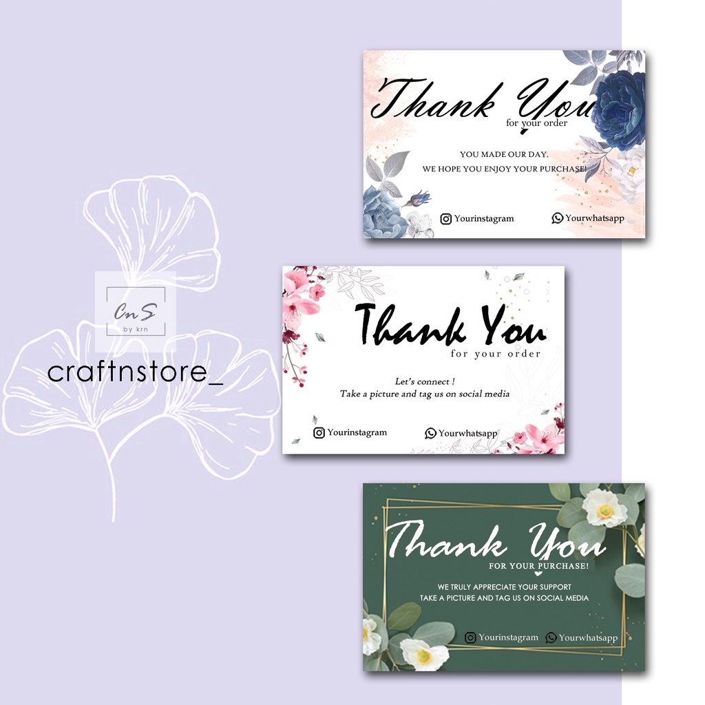 

THANK YOU CARD FLOWER/FLORAL OLSHOP/OFFLINE SHOP THANKS CARD HAMPERS MURAH BY TEMPLATE