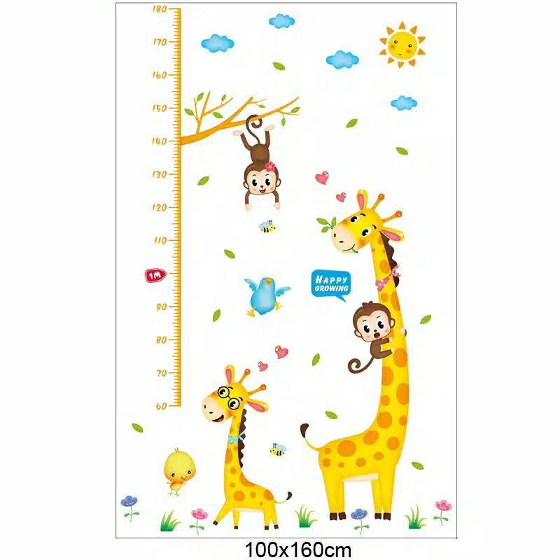 Giraffe Grow up Wallsticker wall sticker stiker dinding jerapah