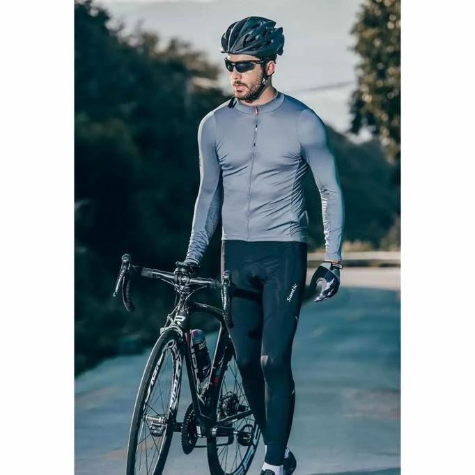 Santic Mens Long Sleeve Cycling Jersey California Jersey Sepeda Santic Dellaananda715