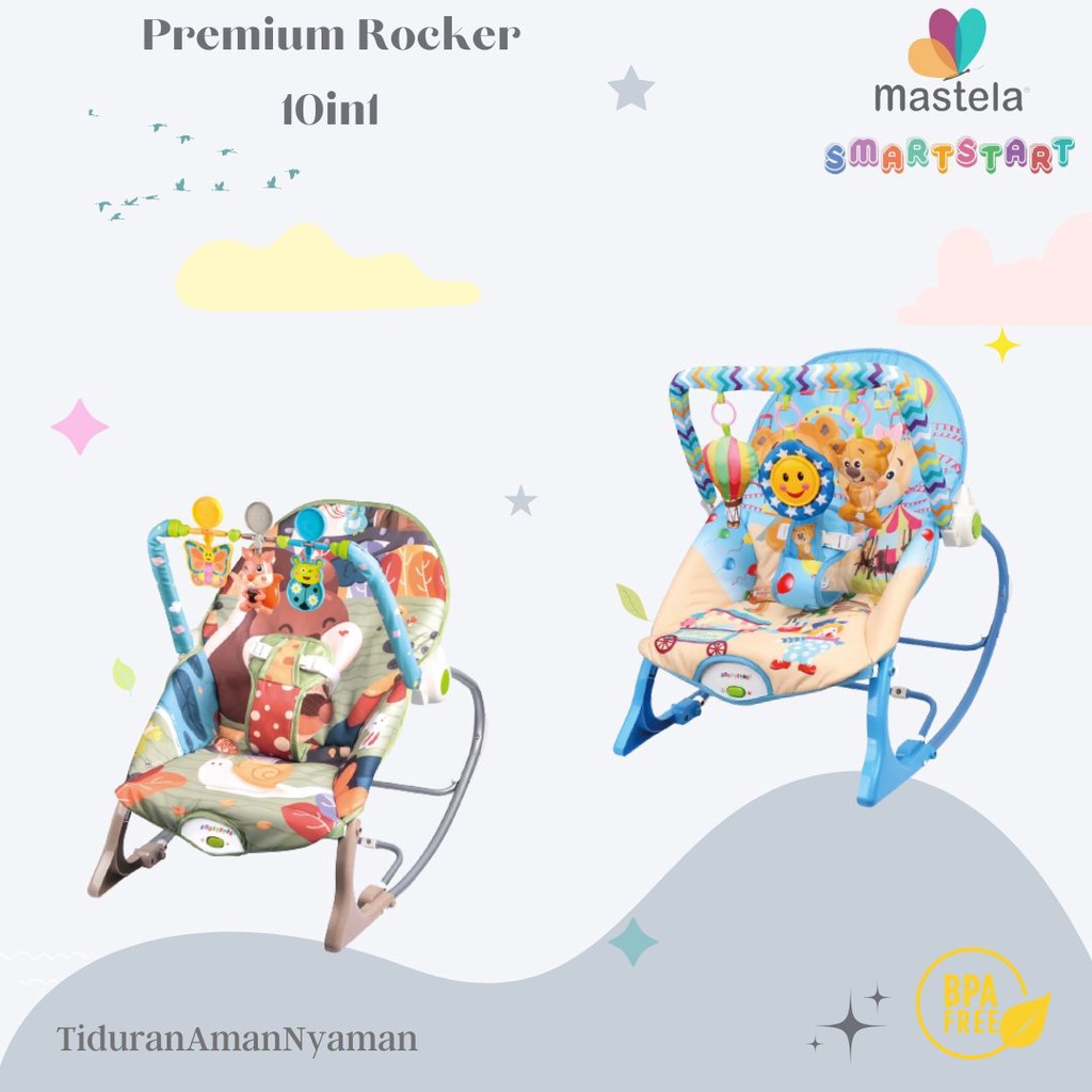 MASTELA Rocker Prime 10in1 Infant To Toddler / Bouncer / Kursi Ayun Bayi - GREY-3