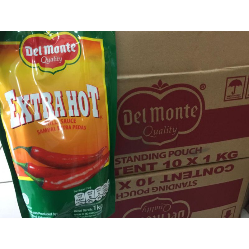 Saus Sambal Extra Hot Pedas Delmonte 1 kg Standing Pouch