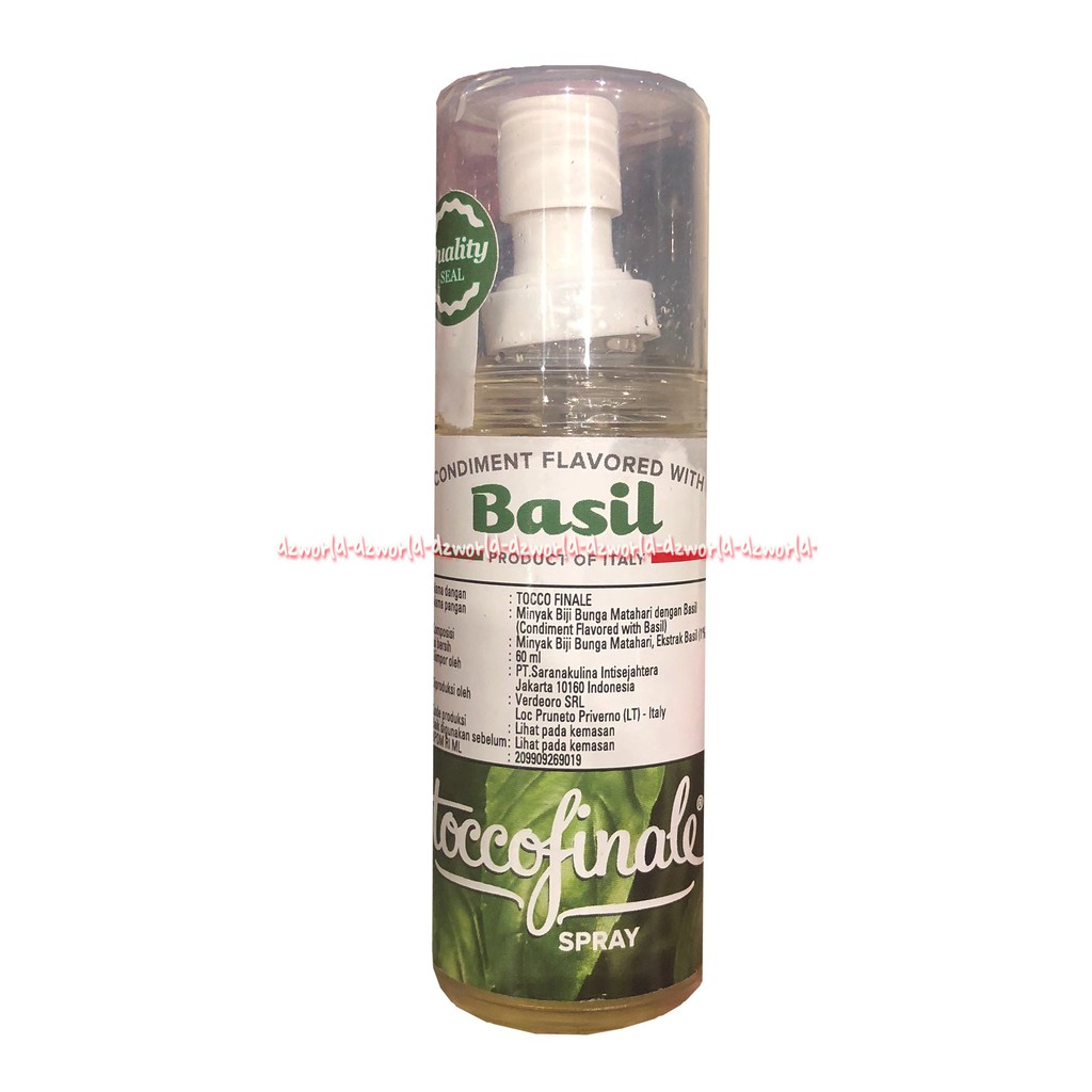 Toccofinale Basil Condiment Flavored Minyak Biji Bunga Matahari Dengan Extrak Basil 60mL Spray