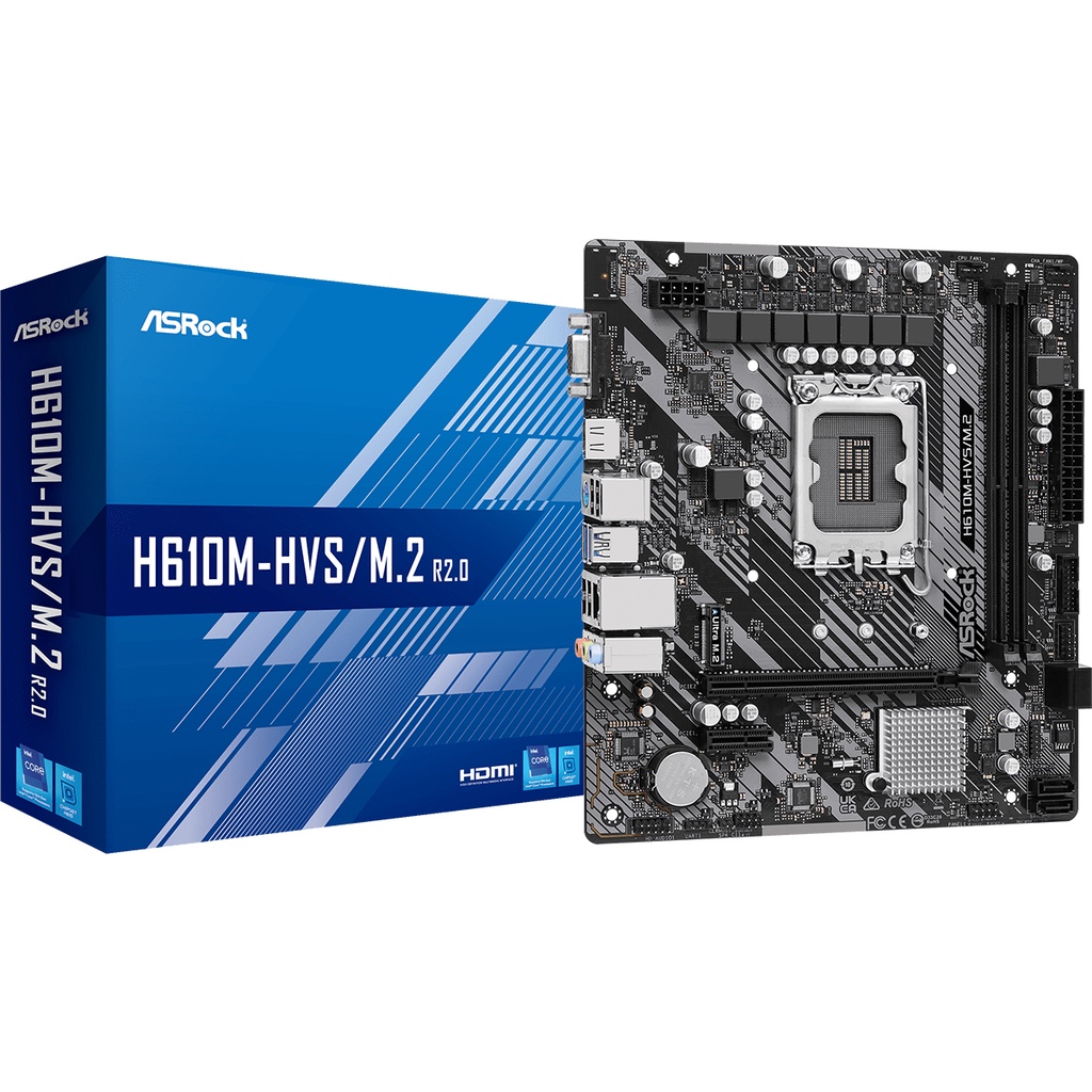 Asrock H610M-HVS/M.2 Intel LGA1700 H610 DDR4 Alder Lake Motherboard