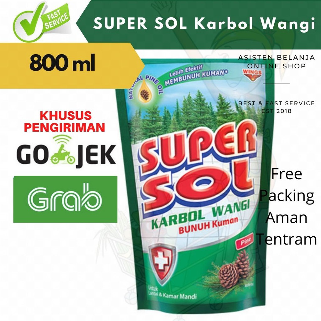 SUPERSOL Super Sol Karbol Wangi Cemara Pine Sereh Lemon Mint Eucalyptus 750 755 780 800 ml 800ml Pembersih Lantai Wipol SoKlin So Klin 750ml 755ml 780ml