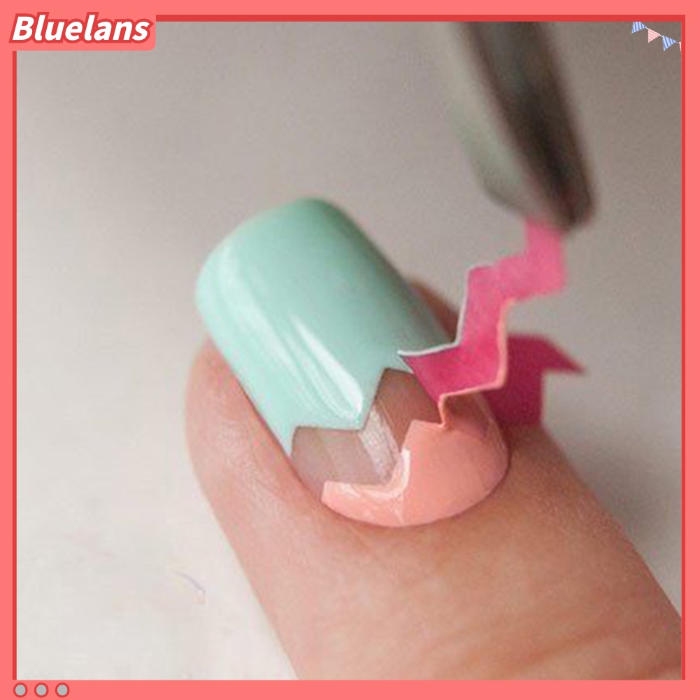 [Bayar Di Tempat][bluelans] 5 Lembar Stiker Cetakan French Nail Art Manicure DIY