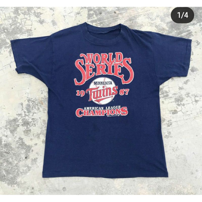 KAOS VINTAGE SECOND KAOS UNISEX TWINS MINNESOTA 80S PAKAIAN PRIA BAJU VINTAGE ATASAN PRIA