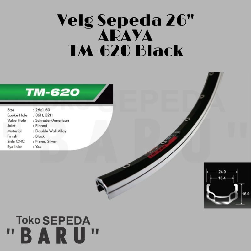 TB - Rims Velg Pelek ARAYA TM-620 MTB 26