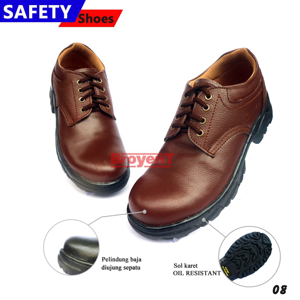 Sepatu Safety Pria Low Boots Kulit Sapi High Quality 08