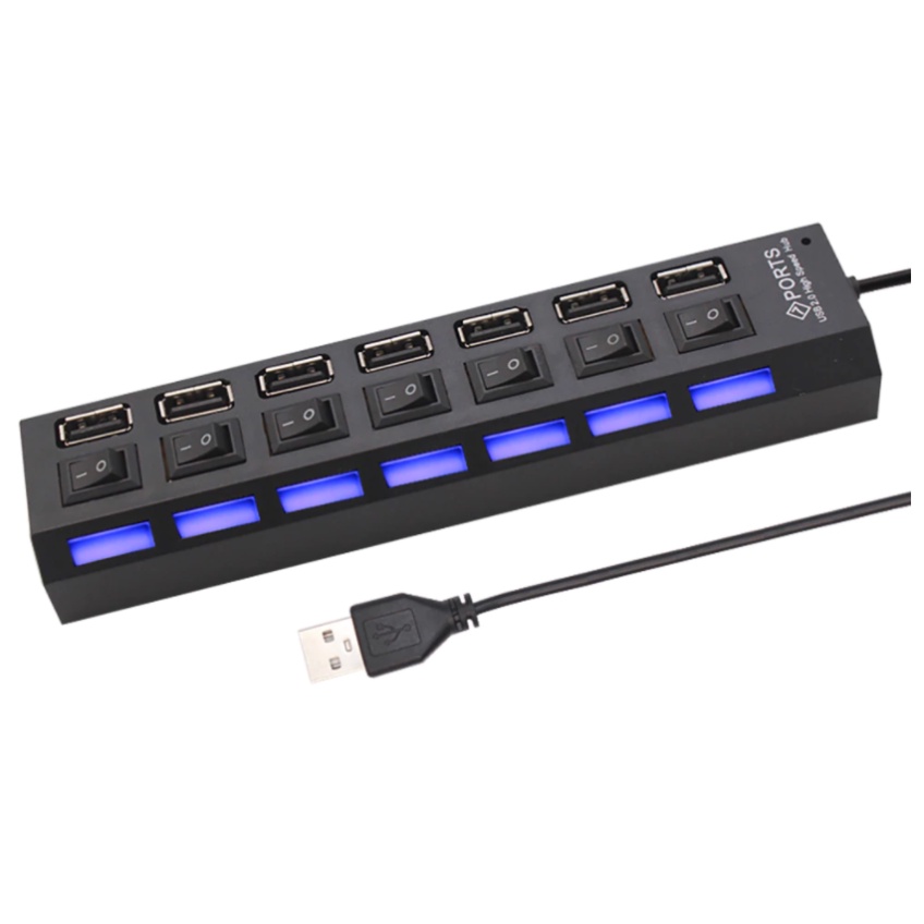 [WAE] USB HUB 7 PORT OUTPUT LAMPU USB 2.0 SAKLAR ON OFF