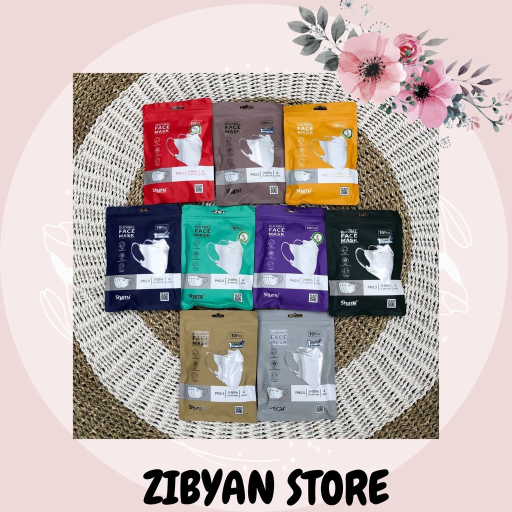 Masker Duckbill Garis Shumu Warna Warni 10pcs