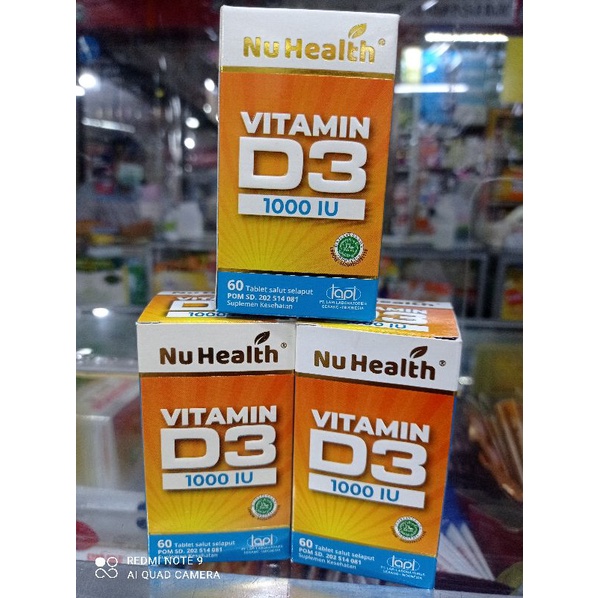 Nu health vitamin D3 1000 IU - Botol isi 60 tablet
