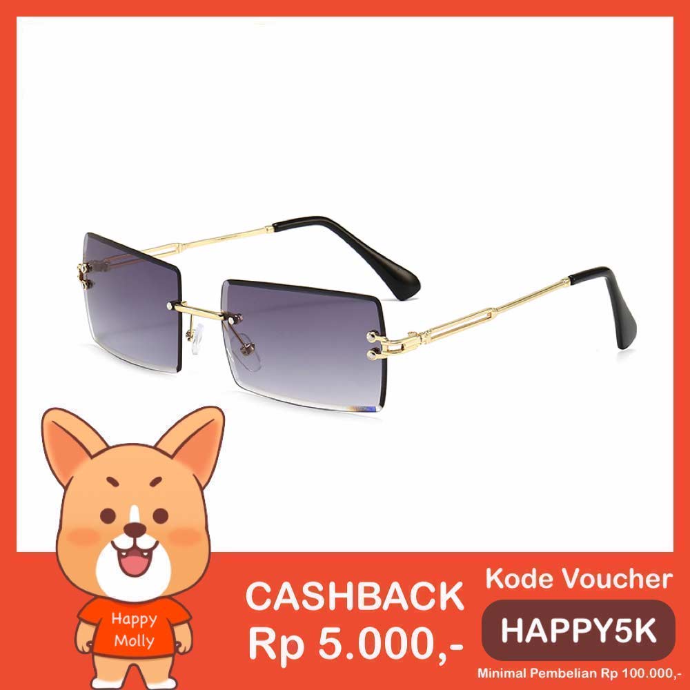 Kacamata UV400 [ Abu abu ] Anti Radiasi - Sunglasses Pria &amp; Wanita Korea - HM8102