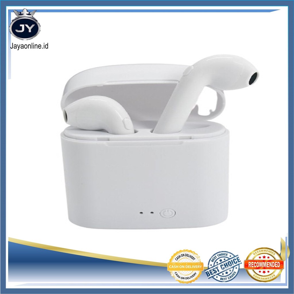 JY EARPHONE BLUETOOTH i7S TWS WITH CHARGER CASE / HEADSET BLUETOOTH IMPORT / AIRPOD WIRELESS--