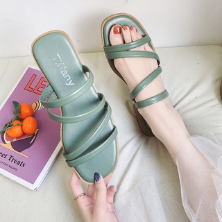  Sandal  Santai  Wanita  Import Korea Fashion Sendal Tali Flat 