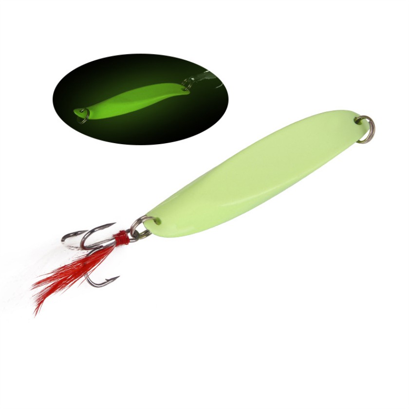 2Pcs Luminous Spoon Spinner Umpan Pancing 7/10/15/20g Swimbait Fishing Lure Ikan Bass Bait Kail Bait