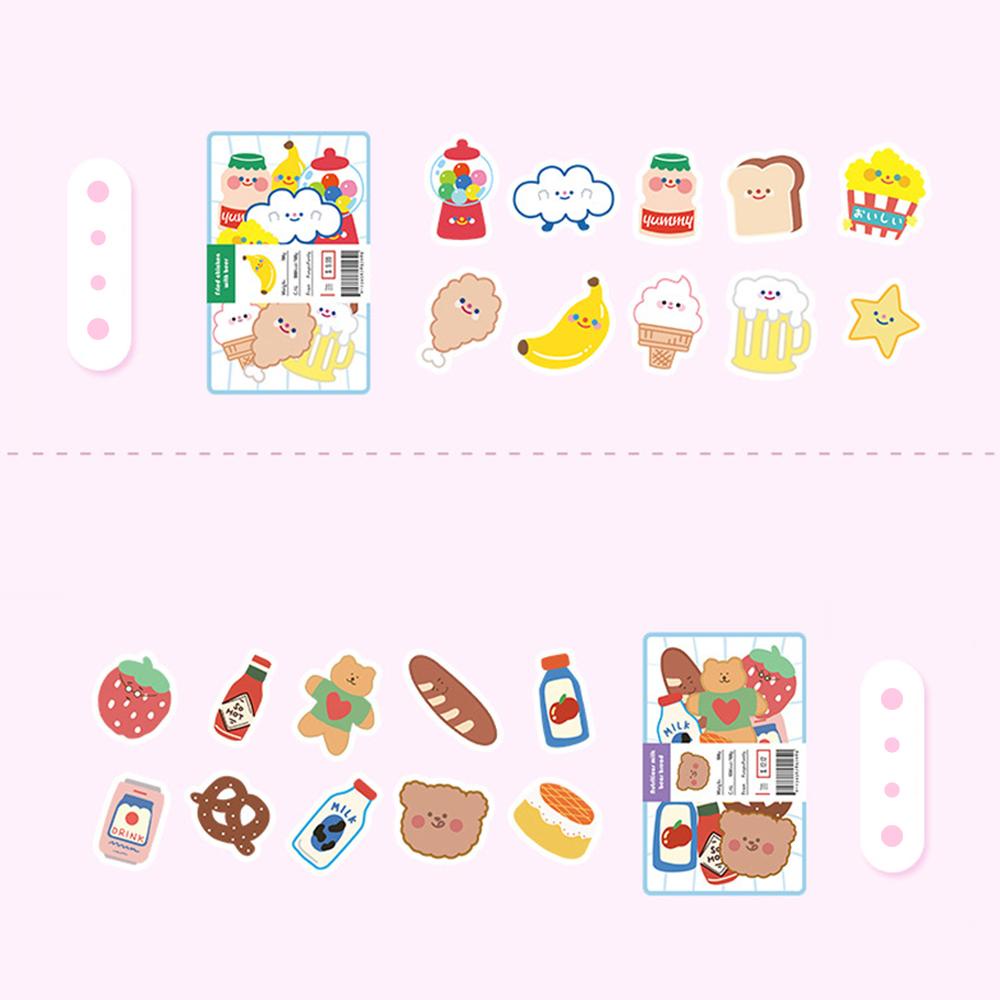 Timekey 20pcs / Set Stiker Kartun Lucu Anti Air Gaya Korea Untuk Dekorasi Scrapbook / Album / Diary A9K3