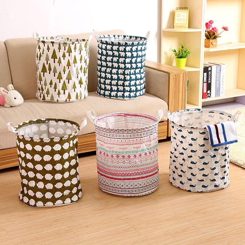 Keranjang Laundry Baju Kotor Motif Karakter Lipat Basket Storage Pakaian Hamper