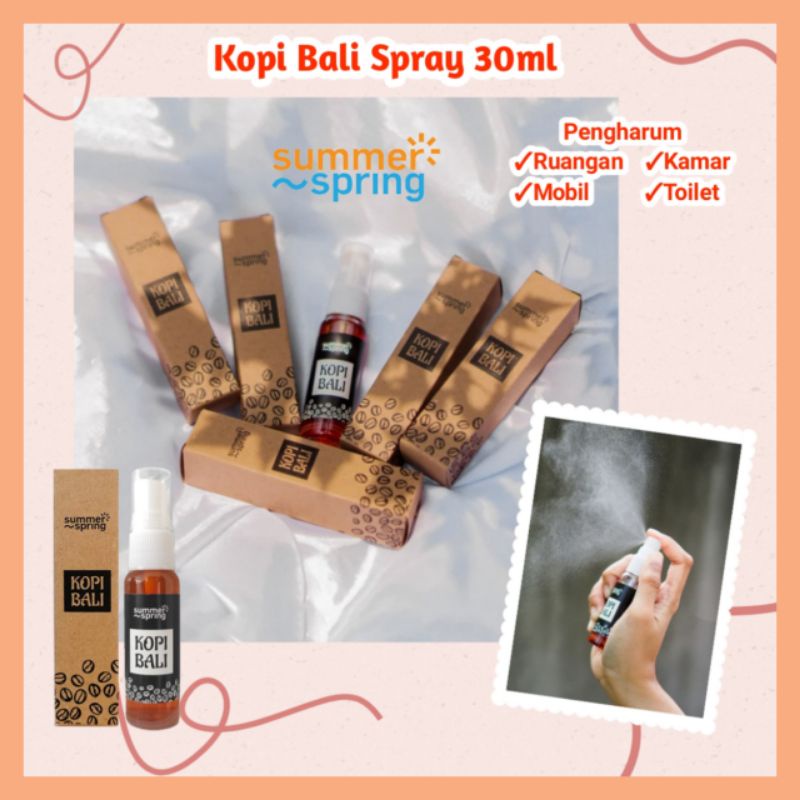 Summerspring Kopi Bali Spray 30 ml | Pengharum Ruangan | Mobil | Lemari | Kamar | Toilet