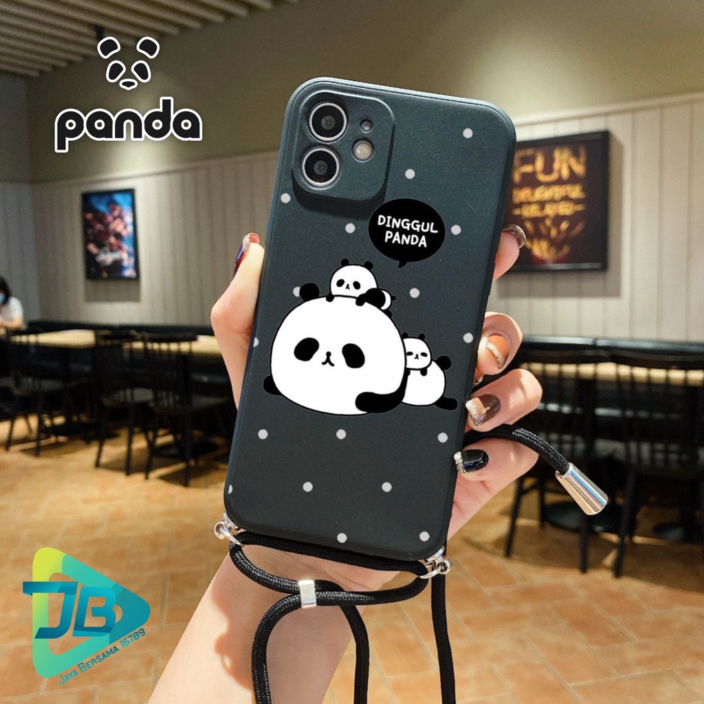 SOFTCASE SILIKON SLINGCASE TALI LANYARD STRAP PHONE MACARON PELINDUNG KAMERA PANDA OPPO VIVO SAMSUNG XIAOMI REALME IPHONE ALL TYPE JB5515