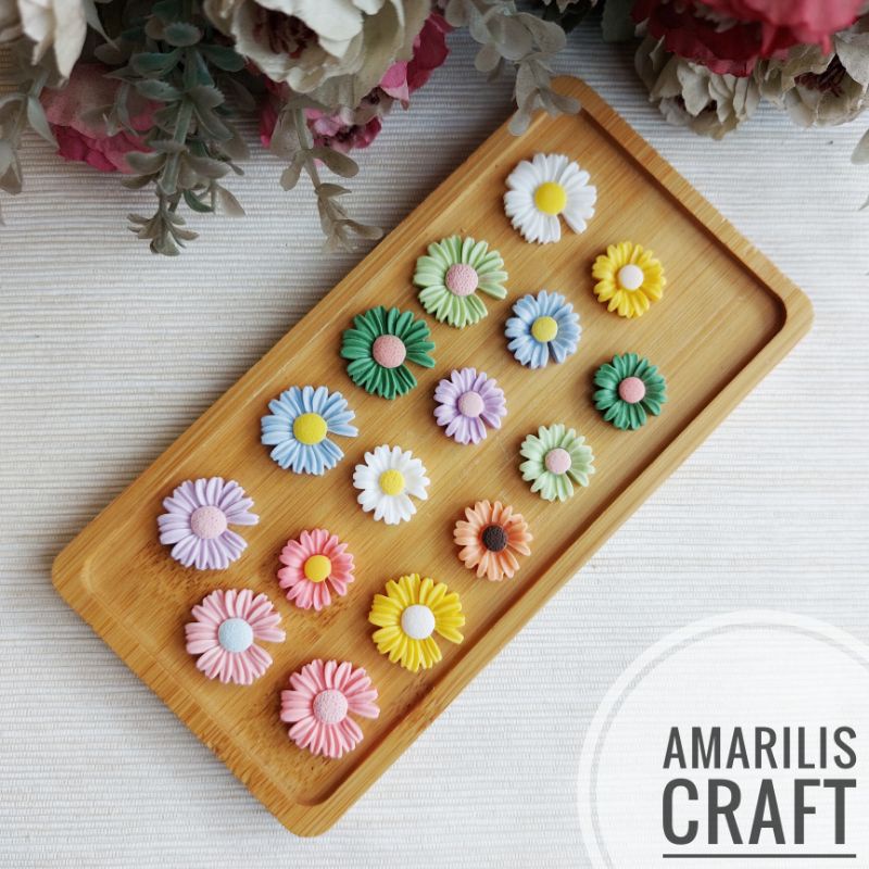 [10Pcs] Resin Clay - Gerbera Flowers