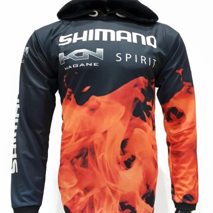 Promo Kaos Jersey Mancing-Baju Mancing Bertopi Shimano Spirit Bertopi Go - M Diskon