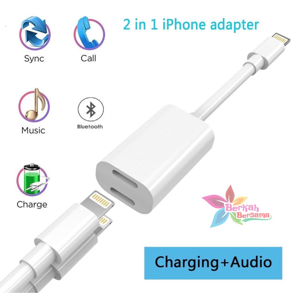 JH006 Kabel Splitter Y I PONEE - Y Cable Adapter Apple Converter Lighthing 2in1 I PONEE BB6658