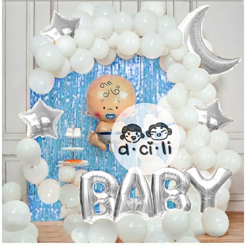 Paket Dekorasi Balon Ulang Tahun Happy Birthday Anak Laki Baby Boy 02